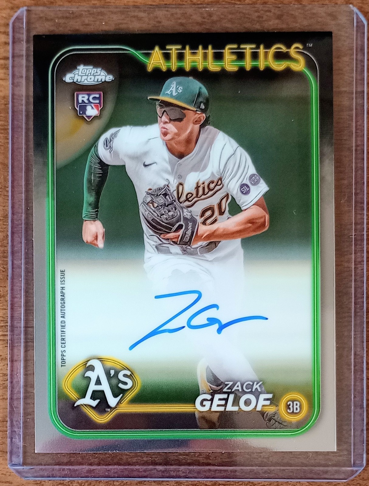 Zack Gelof 2024 Topps Chrome Rookie Autograph RA-ZG Rookie Card RC