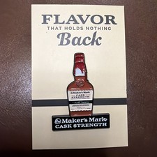 RARE Makers Mark Bourbon Whiskey Enamel Lapel Pin Cask Strength ￼￼