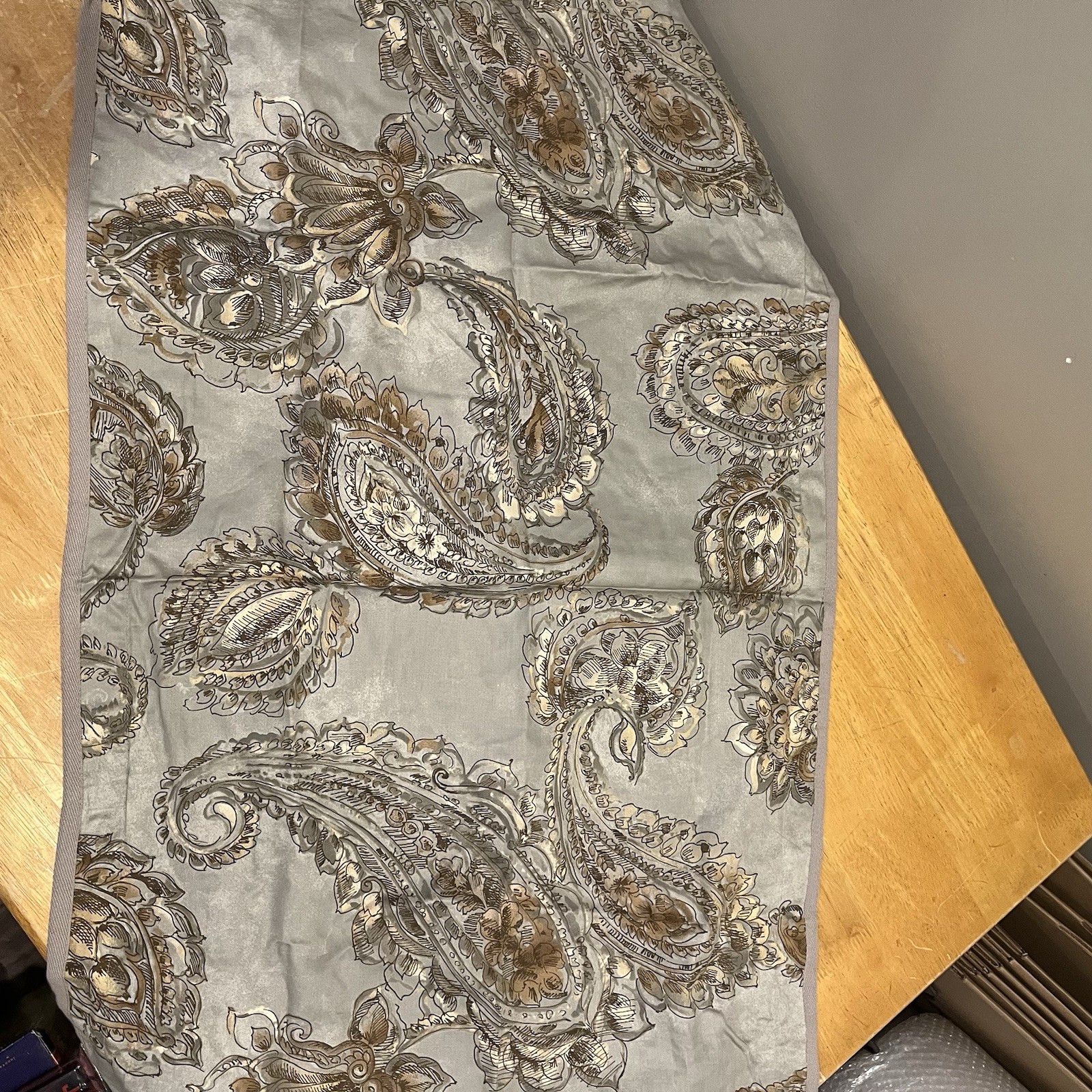 Chaps Home Ralph Lauren Cold Spring Paisley Gray Gold King Sham