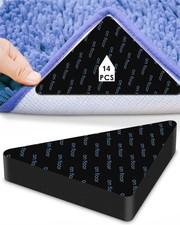 14Pcs Rug Grippers Carpet Tape Anti Slip Pads for Area Rugs Hardwood Tile Marble