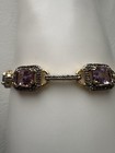 Sterling Silver Vermeil ~7x5MM Amethyst & Diamond Accent Halo Link Bracelet  — photo 7