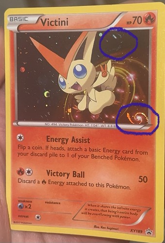 3 HD GALAXY SWIRL 🌀 2017 Victini XY189 Black Star Promo Cosmos Holo ✨