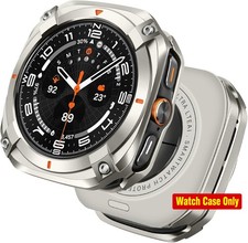 2 in 1 Metal Case for Samsung Galaxy Watch Ultra 47mm, Rugged Protective Bumper