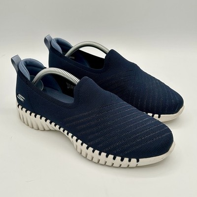 SKECHERS Go Walk Slip-On Shoes Womens 6.5 Navy Blue Mesh Cool Max Sneaker 124315