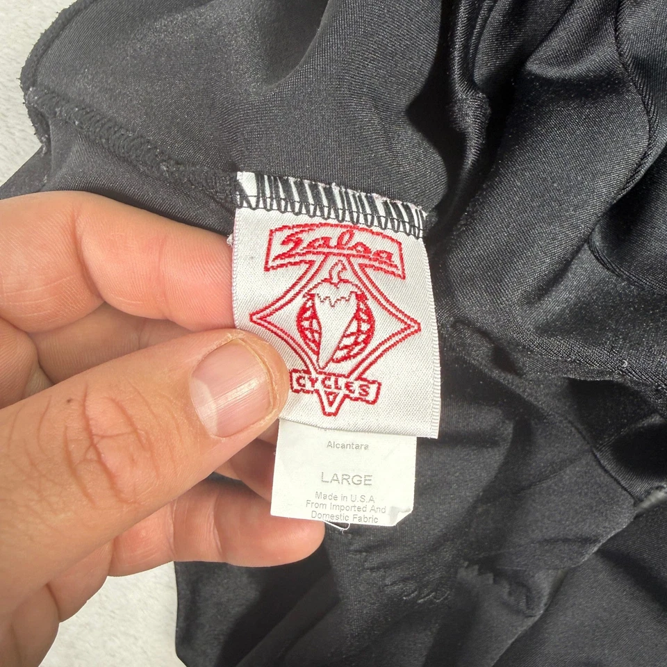 Salsa Cycles Padded Cycling Shorts Black Large "Ride & Smile" Mens USA Made - Image 3 of 4