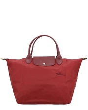 Longchamp Le Pliage Green Nylon Tote Women's Red