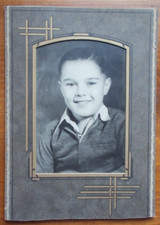 Cabinet Card Portrait of a HAPPY FACE Little Boy