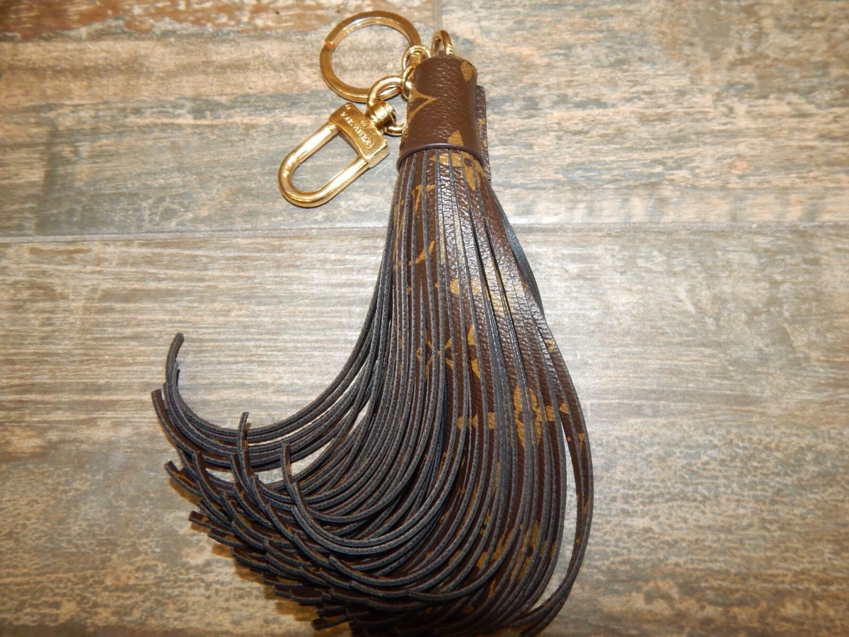 Louis Vuitton Signature Leather Tassel Bag Charm Key Chain Authentic 7  Tassel