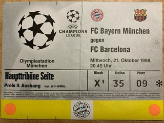 Ticket / Eintrittskarte CL FC Bayern München FC Barcelona 21.10.1998
