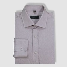  450 Bergdorf Goodman Men Purple Check Long-Sleeve Cotton Dress Shirt 15.5/39