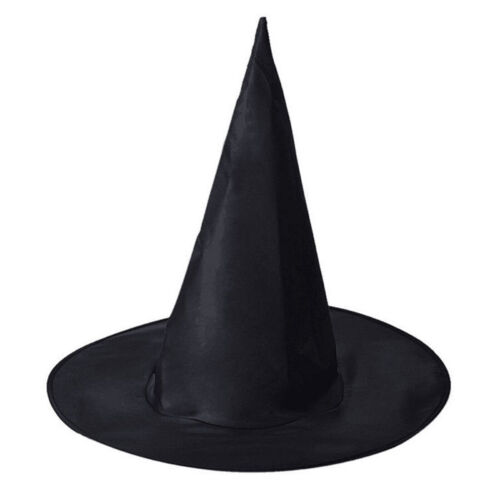 38cm Adult Children Kids Black Witch Hat Halloween Witches Fancy Dress Cosplay - Picture 1 of 6