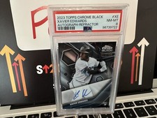 2023 Topps Chrome Black 001 /150 Refractor Xavier Edwards PSA 8 Auto RC