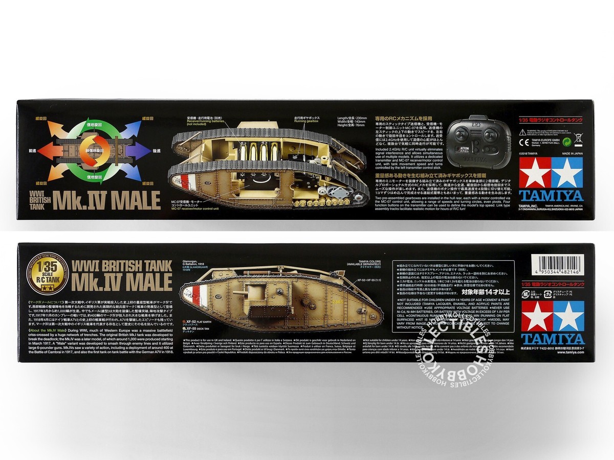 Tamiya 1/35 RC WWI British Tank MK.IV Male w/Actcom 2.4GHz Tamiya 1/35 RC WWI British Tank MK.IV Male w/Actcom 2.4GHz