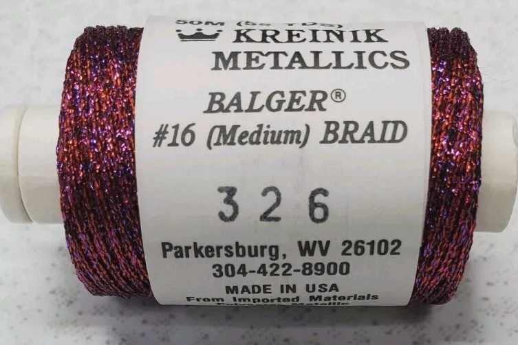 1 Large 50 Meter Kreinik Balger #16 Medium Braid Each 326 Hibiscus - Image 3 of 3