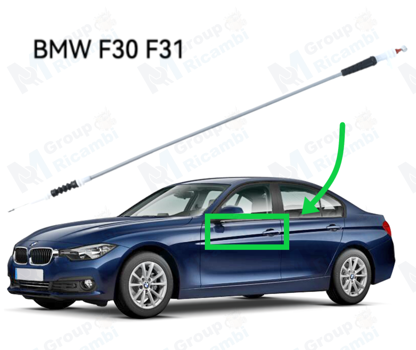 Maniglia Portiera Interna Per BMW Serie 3/4 (F30/F31/F32/F80 2013-2018): Colore Oyster, Ricambio PC-ABS, Anticata - 2
