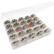 BOBBIN BOX + 25 fits SINGER FEATHERWEIGHT SEWING MACHINE BOBBINS 221 222 301 