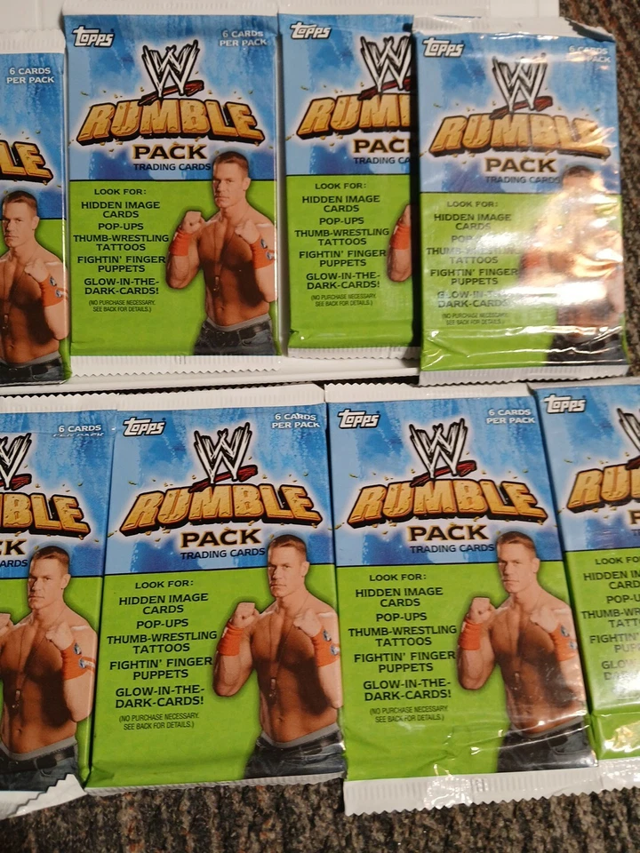 Lote de 10 paquetes de cera de lucha libre nuevos sellados WWE Rumble Pack 2010 Topps WWF Foto 3 de 4