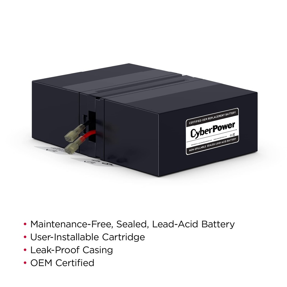 CyberPower RB1280X2B UPS Battery Cartridge, MaintenanceFree, User
