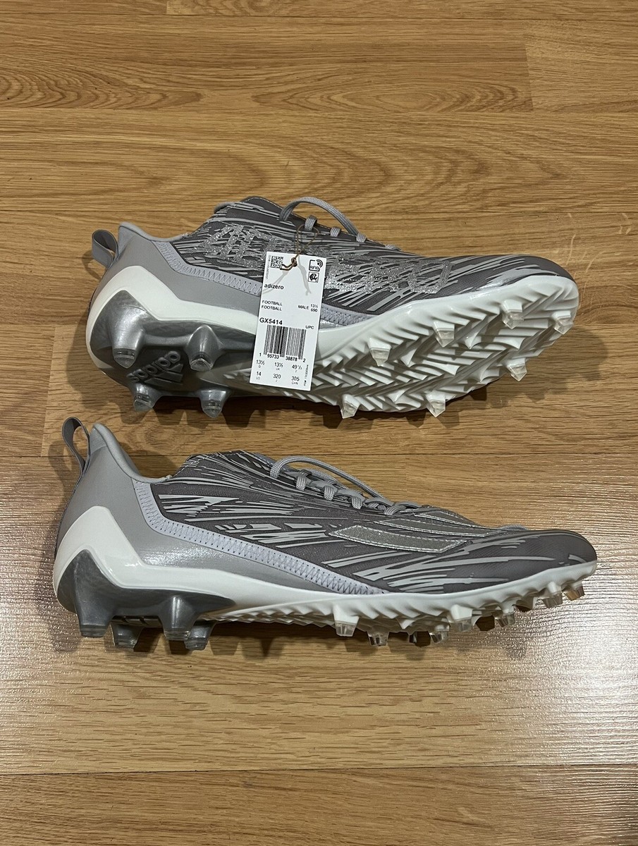 Adidas Adizero Silver Metallic Grey Mens Football Cleats GX5414 Size 12.5 Adidas Adizero Silver Metallic Grey Mens Football Cleats  main image 3