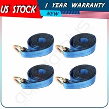 4x 8 Lasso Straps Wrecker Car Hauler Tow Dolly Tire Wheel Tie Down Strap Blue