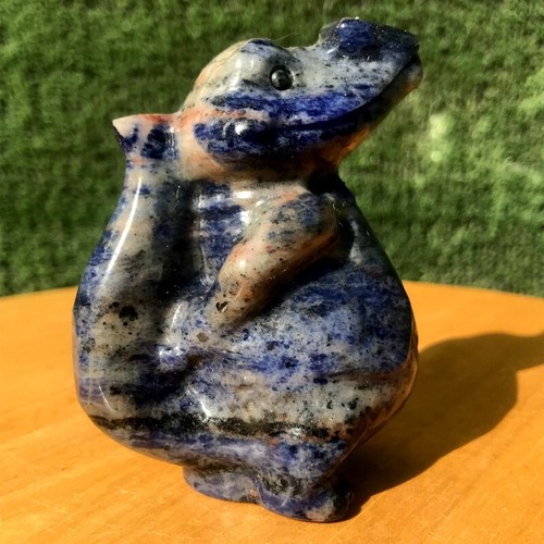 240G Natural Blue-vein stone Quartz Crystal Hand carved crocodile Healing - Picture 8 of 15