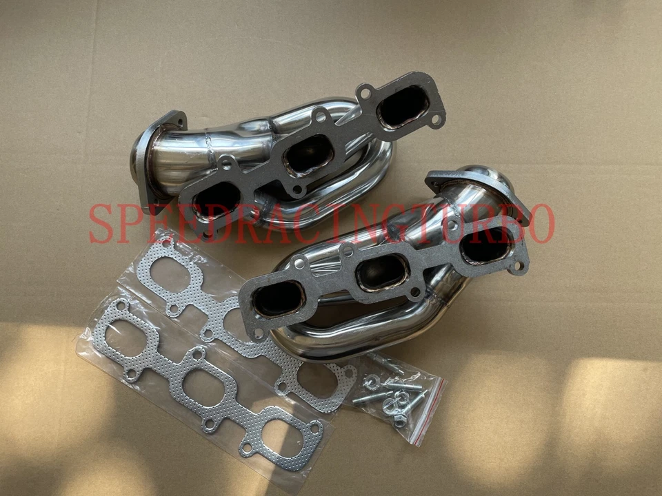 Cabezal colector corto de acero inoxidable para Ford Mustang 2011-2015 par V6 de 3,7 L Foto 2 de 3