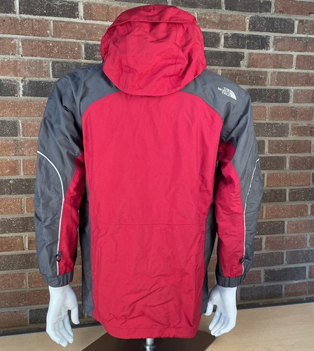 The North Face Approach Boys Size XL Red Gray Rain Coat Jacket Hidden Hood Zip - Picture 8 of 12