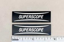 SUPERSCOPE Speaker Badge Logo Emblem Custom Made PAIR Silver