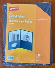 Lot of 2 Staples Paper Pocket Folder 10 Pack Letter Size 100-Sheet Capacity