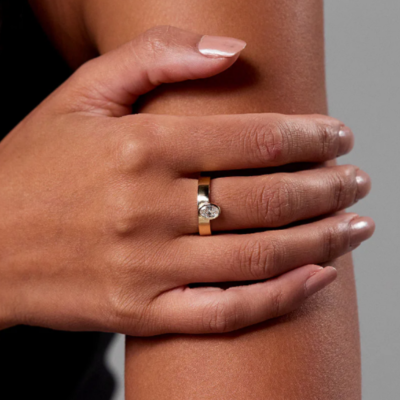 Diamond Wedding Ring IGI or GIA Natural Oval 0.50 Ct 18k