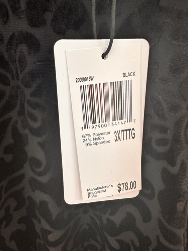 NWT Chelsea & Theodore Black Burnout Velvet L/S Top Sz 3X Witchy Goth Whimsigoth - Picture 4 of 9
