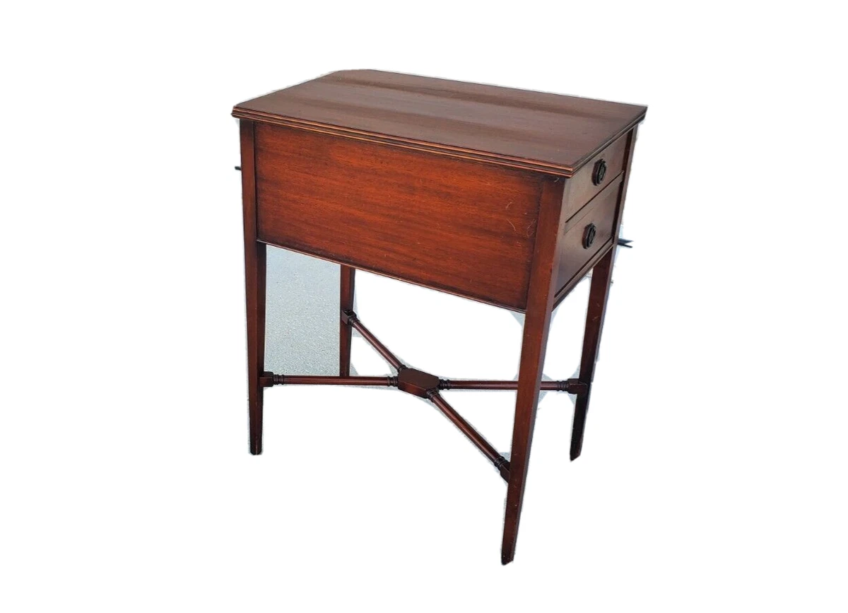 Vintage Imperial Grand Mahogany 123 Two Drawer Accent Table
