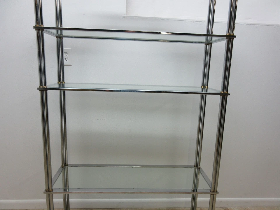 De colección Pagoda Top Cromo Inspiración Asiática Chinoiserie Estante Expositor Etagere Foto 4 de 4