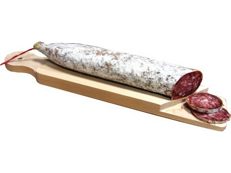 TAGLIERE IN LEGNO MASSELLO LUNGO PER SALAME SALAMINO 37X7,5X2 CM
