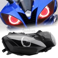 Fully Assembled Led Headlight White Angel Eyes Red Devil Headlamp For Yamaha R6