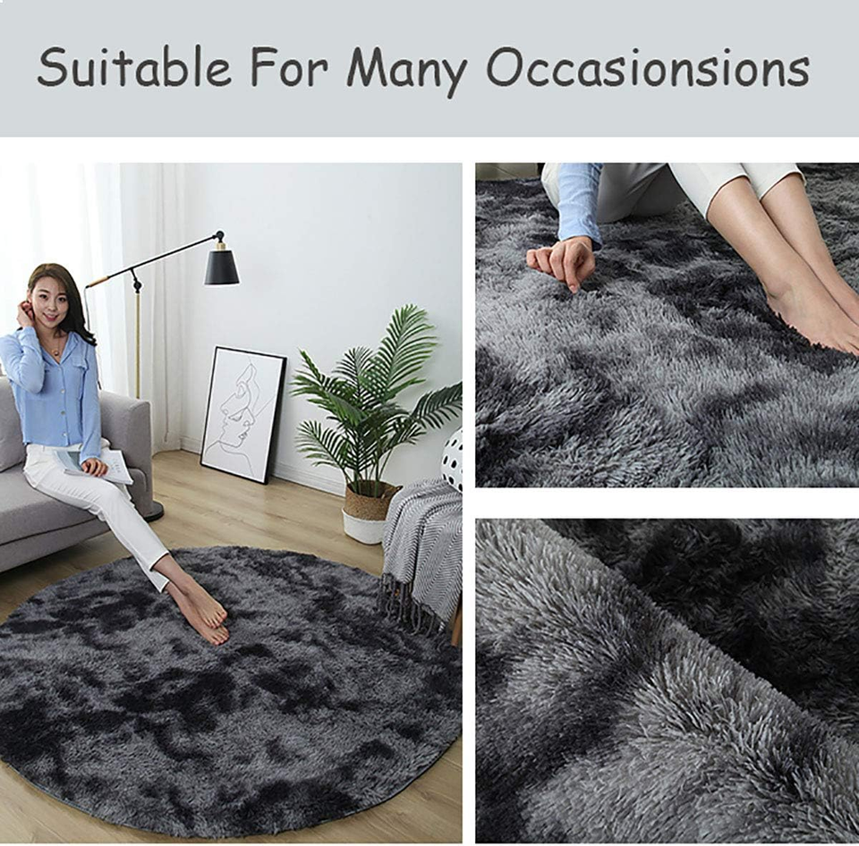 Leesentec round Rugs Bedroom Carpets Shaggy Rug Fluffy Soft Area Rug