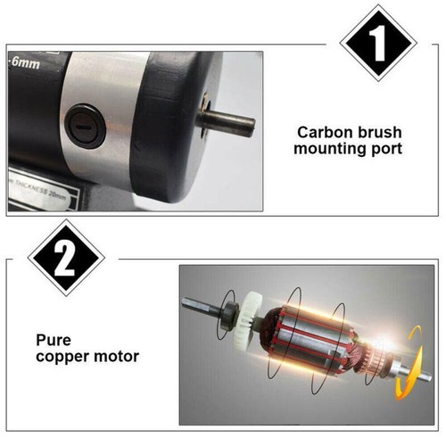 Jewelry Polisher Rock Lathe Bench Buffing Wheel Machine w/ Tapered Spindles 110V - Picture 8 of 11