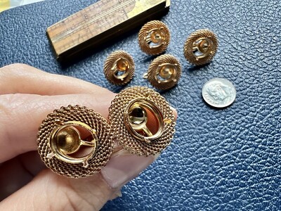 Pairs Unfinished Vintage Clip On Earrings DIY Gold Mesh Setting Jewelry  Making