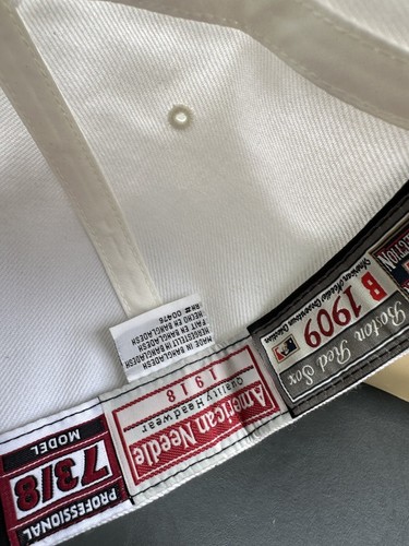 Boston Red Sox Fitted Pro Model Hat - 7 3/8 American Needle White & Red 1909 - Picture 12 of 13