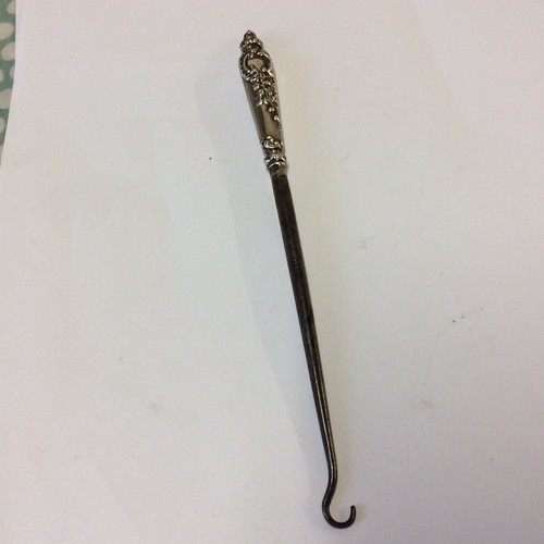 1901 Edwardian Antique Sterling Silver Hallmarked Shoe button hook Levi Salaman - Picture 2 of 13