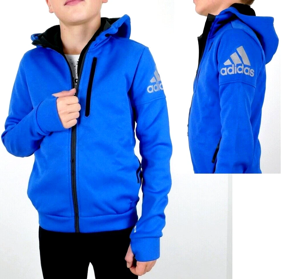 Adidas ZNE Daybreaker Kinder Trainingsjacke Warm Hoodie Sport Jacke Kapuze blau - Bild 1 von 4