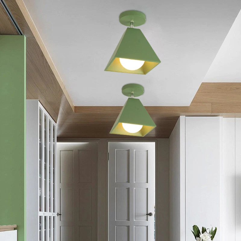 New Modern Retro Nordic Macaron Style Colorful Metal Ceiling Shadow Ceiling Lamp