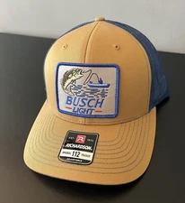 Busch Light Bass Fisherman Trucker Hat Richardson 112 Cap Vintage Style