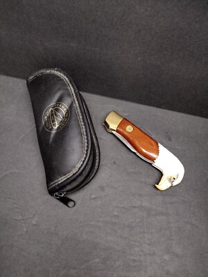 Franklin Mint Collectable Signed Folding Single Blade Knife With 3D Eagle Head