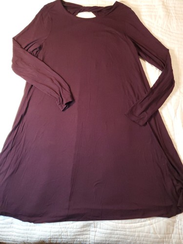A Pea in the Pod Women's A-Line Maternity Dress. Sz Large. Plum. Long Sleeve - Picture 3 of 10
