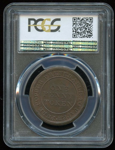 Br. 962 Trade & Navigation One Penny Token, 1815 - CH NS-20A3 - PCGS AU-58 - Picture 2 of 2