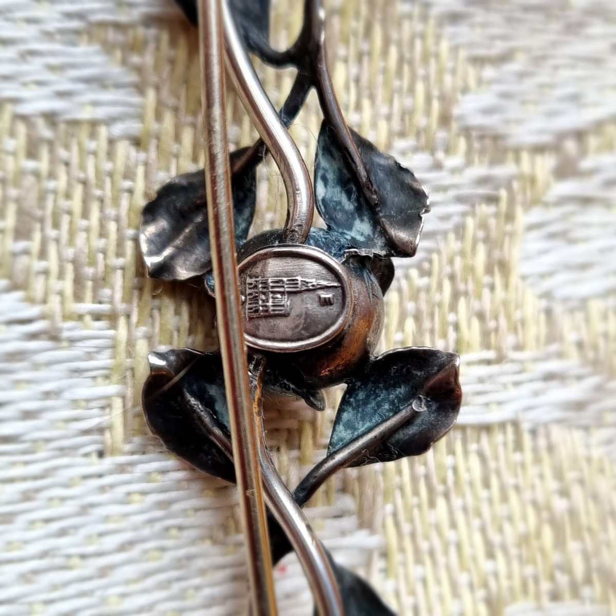 Broche Ancienne Art Nouveau Rose En Argent Massif - Style École De Nancy, 9,5 Cm, Occasion