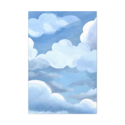 Watercolor Natural Cloudy Sky Baby Children s Canvas Painting