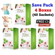4x DETOX Sabye D Fiber Weight Control Reduce Belly Nourish Bright Aura Skin