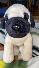 Russ Berrie The Pug Plush Dog Puppy With Pellets 12 In Black Collar